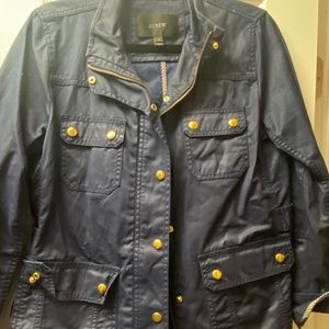 Navy waxed canvas jacket